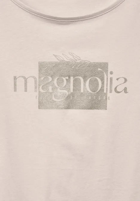 T-Shirt mit Frontprint smooth sand beige