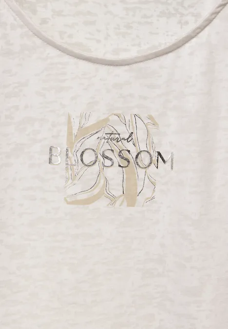 T-Shirt mit Fotoprint smooth sand beige