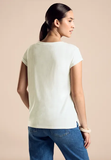 T-Shirt mit Frontprint off white