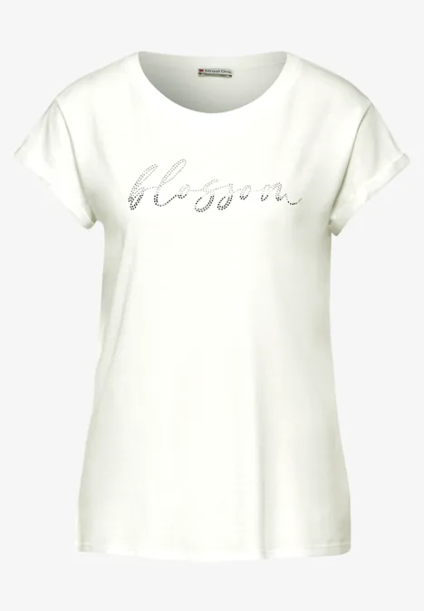 T-Shirt mit Frontprint off white