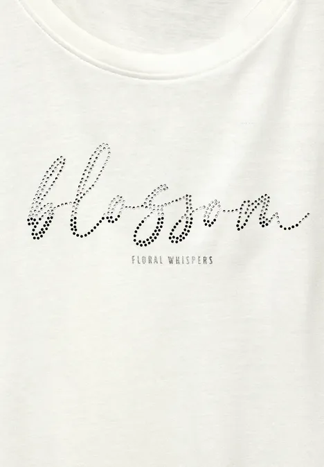 T-Shirt mit Frontprint off white