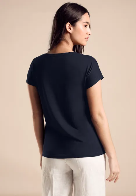 T-Shirt mit Raffung deep blue