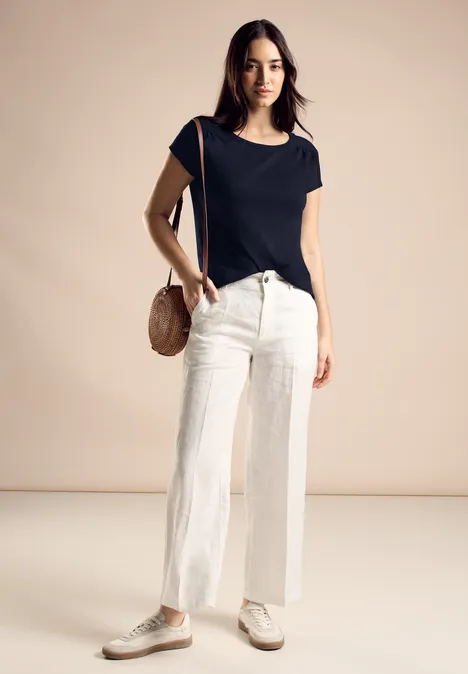 T-Shirt mit Raffung deep blue
