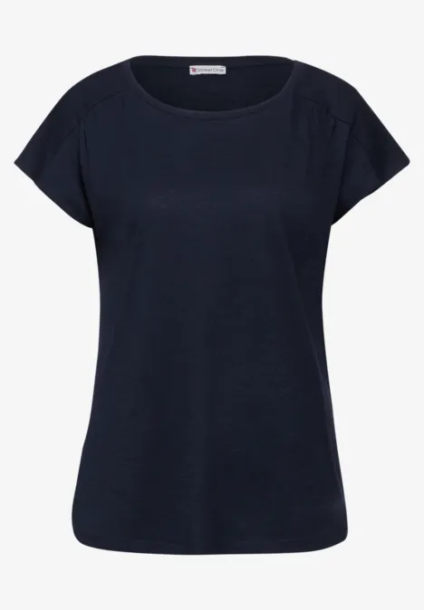 T-Shirt mit Raffung deep blue