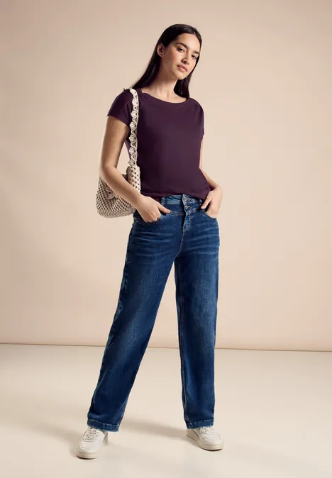T-shirt avec fronces dark berry purple