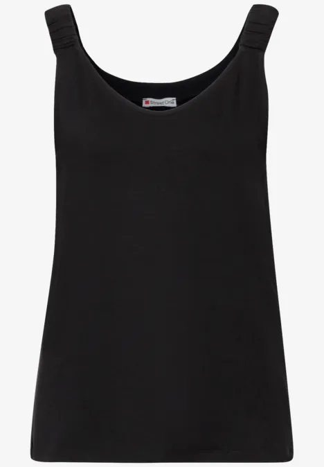 Top mit V-Neck Black