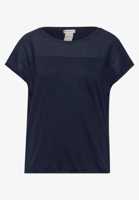T-Shirt mit Spitze deep blue