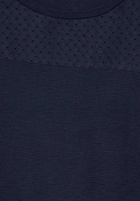 T-Shirt mit Spitze deep blue