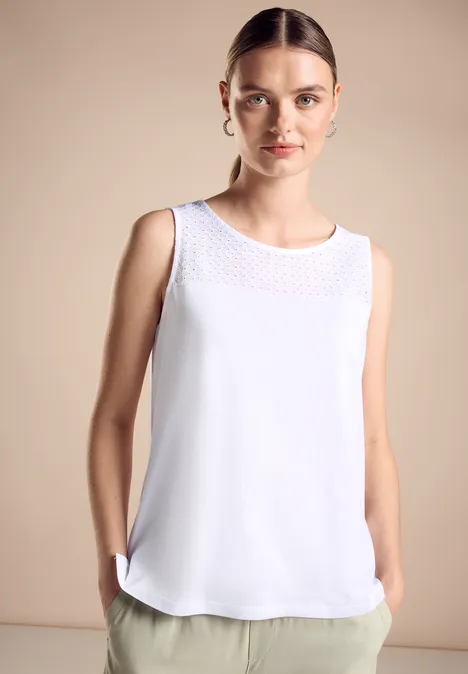 Top met kant White