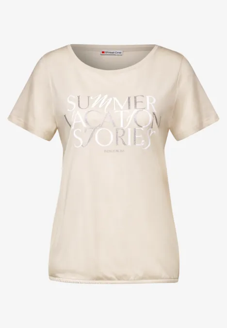 T-Shirt mit Wording smooth sand beige T-Shirt mit Wording smooth sand beige