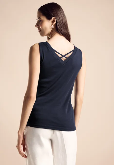 Top mit Bändern deep blue