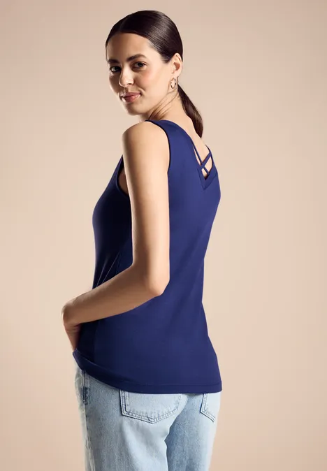 Débardeur avec rubans violet blue
