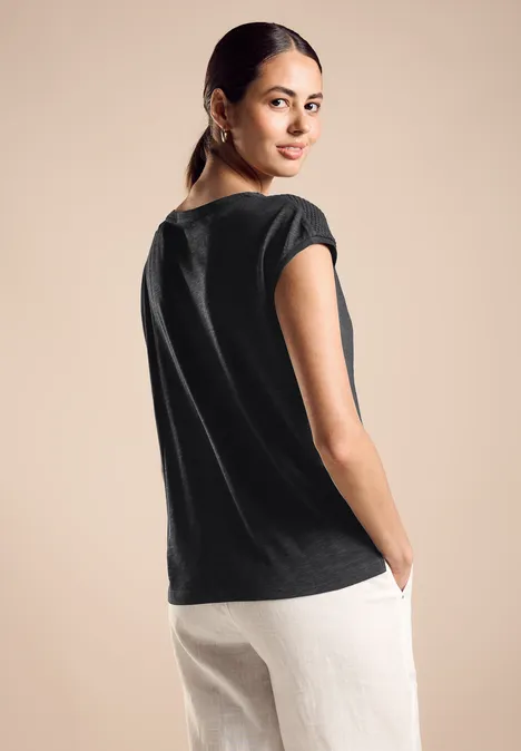 T-shirt avec dentelle Black