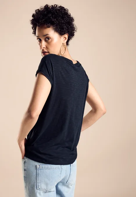 T-shirt avec dentelle deep blue