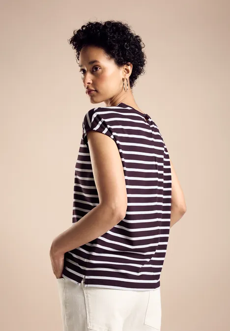 T-shirt rayé dark berry purple