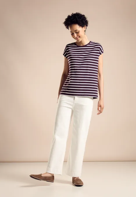 T-shirt rayé dark berry purple