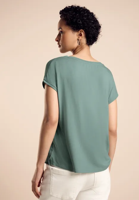 Strukturmix-Shirt seafoam green