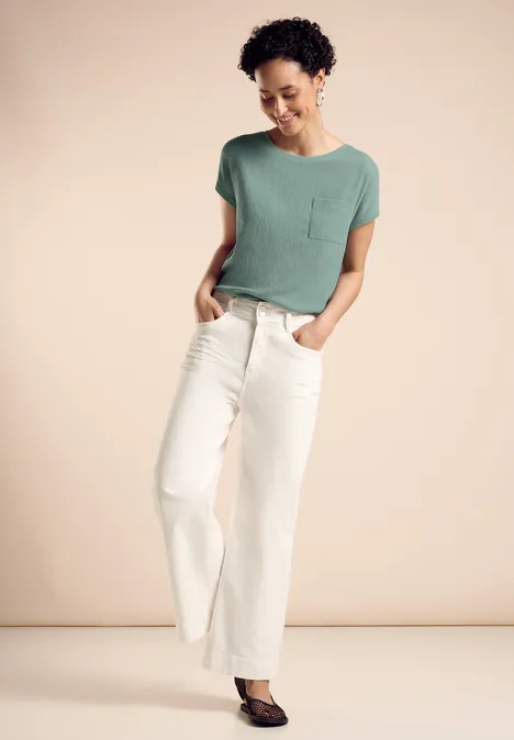Strukturmix-Shirt seafoam green