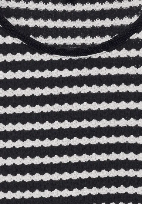 T-shirt in gebreide look Black