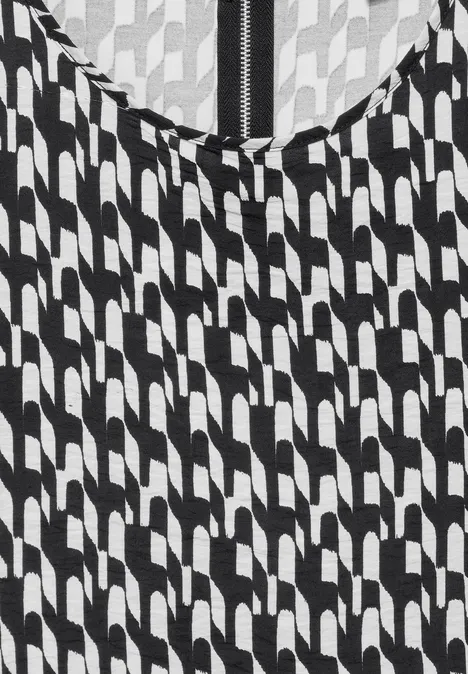 Materialmix-T-Shirt Black