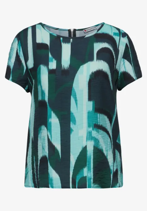 Materialmix-T-Shirt hunter green