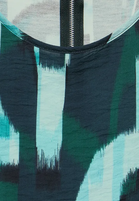 Materialmix-T-Shirt hunter green