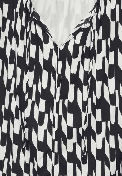 Materialmix-T-Shirt Black