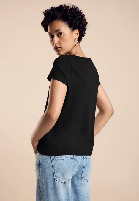 T-Shirt mit Print Black