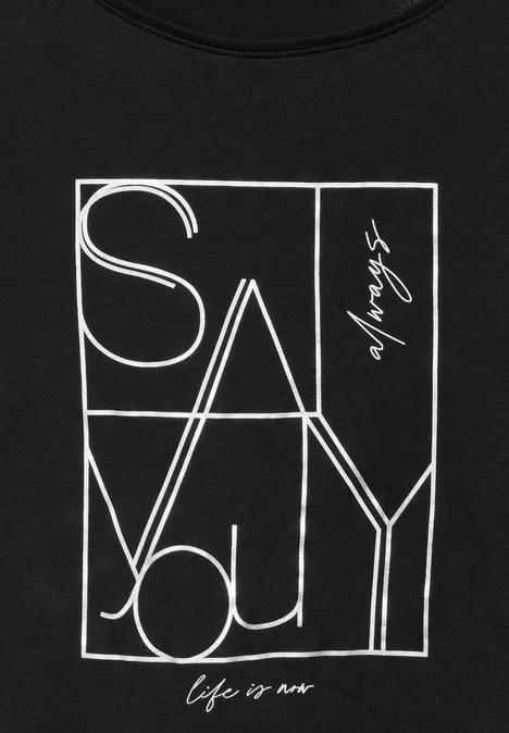 T-Shirt mit Print Black