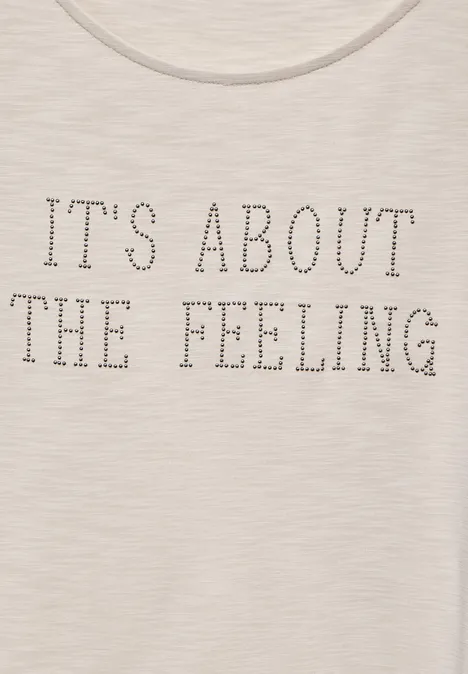T-Shirt mit Schriftzug smooth sand beige