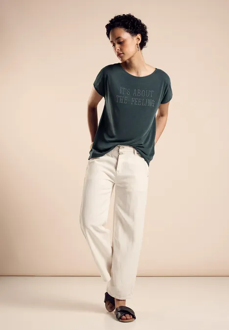 T-Shirt mit Schriftzug hunter green