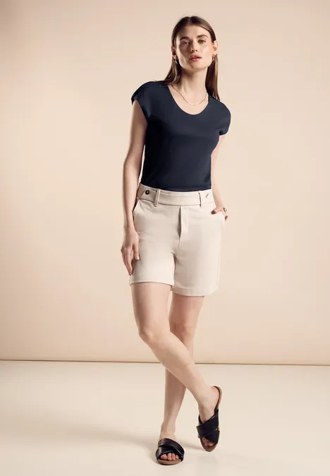 Sommershirt in Unifarbe deep blue