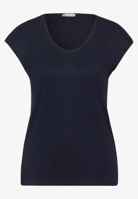 Sommershirt in Unifarbe deep blue