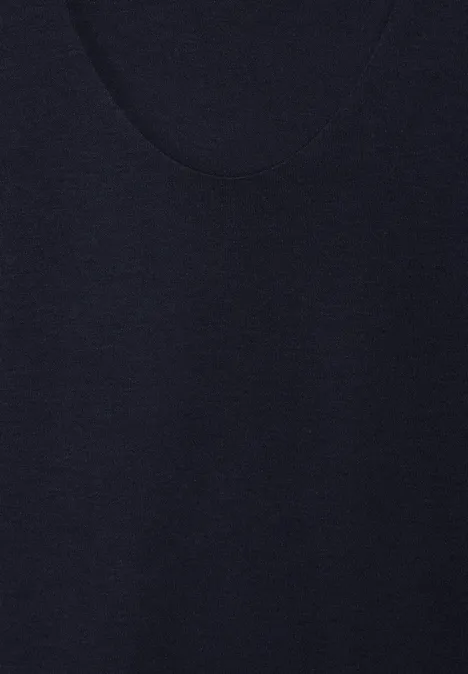 Sommershirt in Unifarbe deep blue