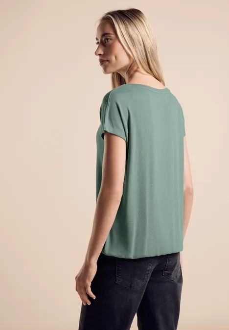 T-Shirt mit Glanz-Detail seafoam green