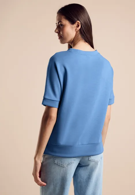 T-Shirt im Silk-Look marina blue