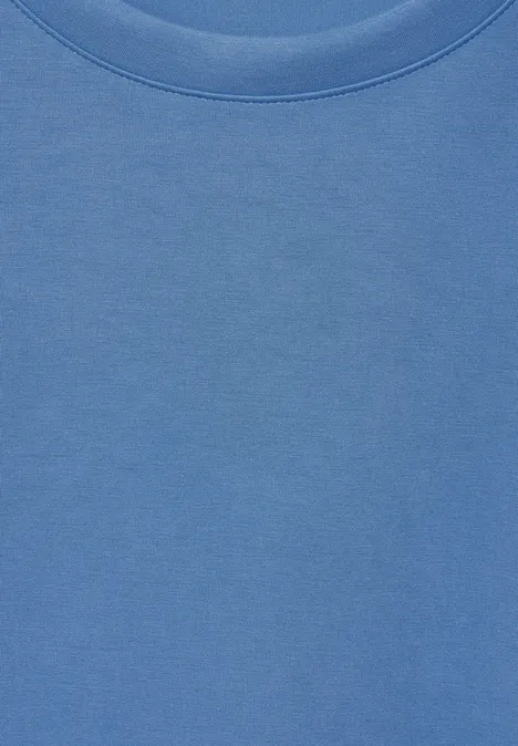 T-Shirt im Silk-Look marina blue