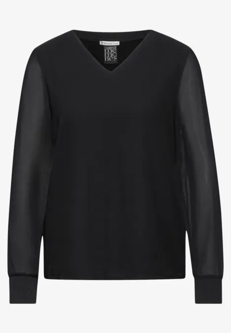Chiffon-Shirt Black