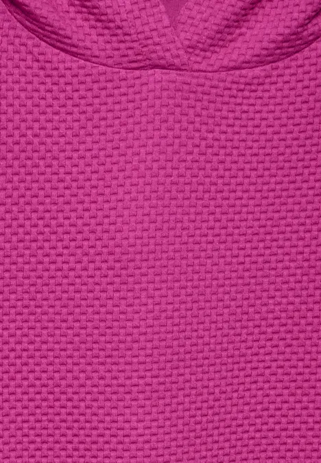 Strukturshirt mit Kapuze royal fuchsia