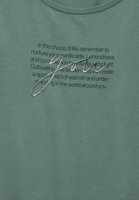 T-Shirt mit Wording seafoam green