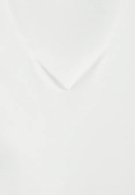 T-Shirt mit Herzausschnitt off white