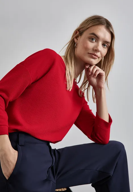 Strukturshirt autumn red