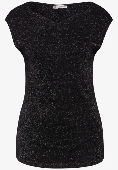 T-Shirt mit Herzausschnitt Black T-Shirt mit Herzausschnitt Black