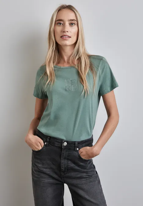 T-shirt met tekst seafoam green