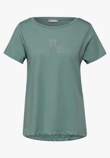 T-shirt met tekst seafoam green