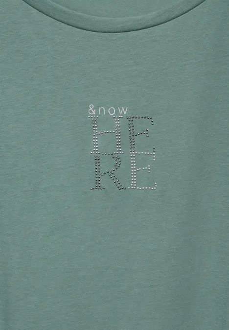 T-shirt met tekst seafoam green