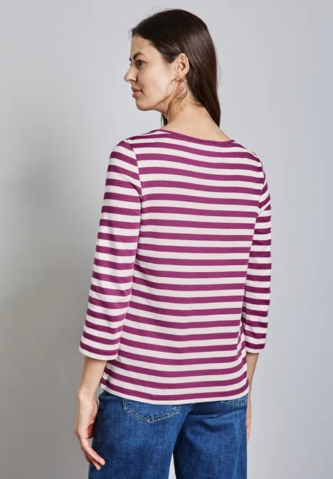 Gestreiftes Shirt royal fuchsia