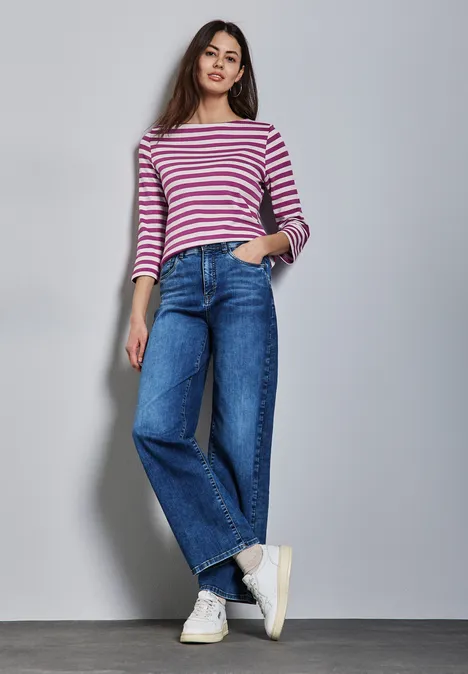 Gestreiftes Shirt royal fuchsia
