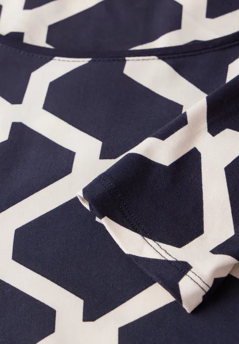 Bedrucktes Langarmshirt deep blue