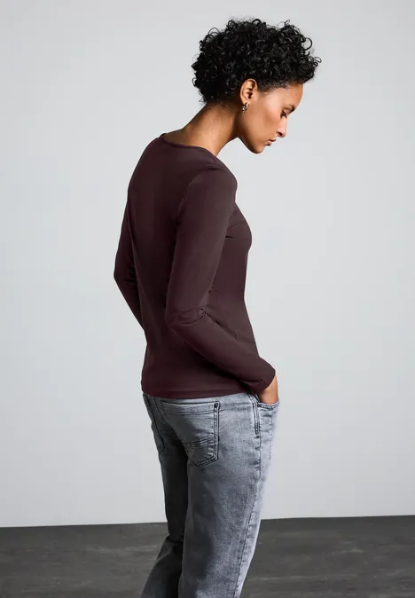 Basic Langarmshirt enigma red